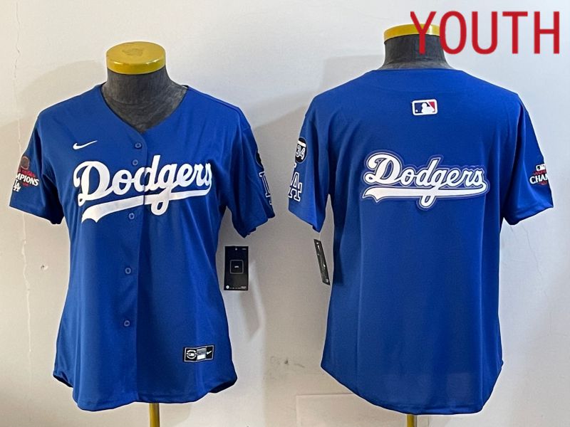 Youth Los Angeles Dodgers Blank Blue Game 2024 Nike MLB Jersey style 12055
